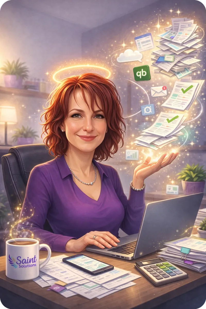 Karen Saint, founder of Saint Solutions bookkeeping and payroll services for contractors in Ontario